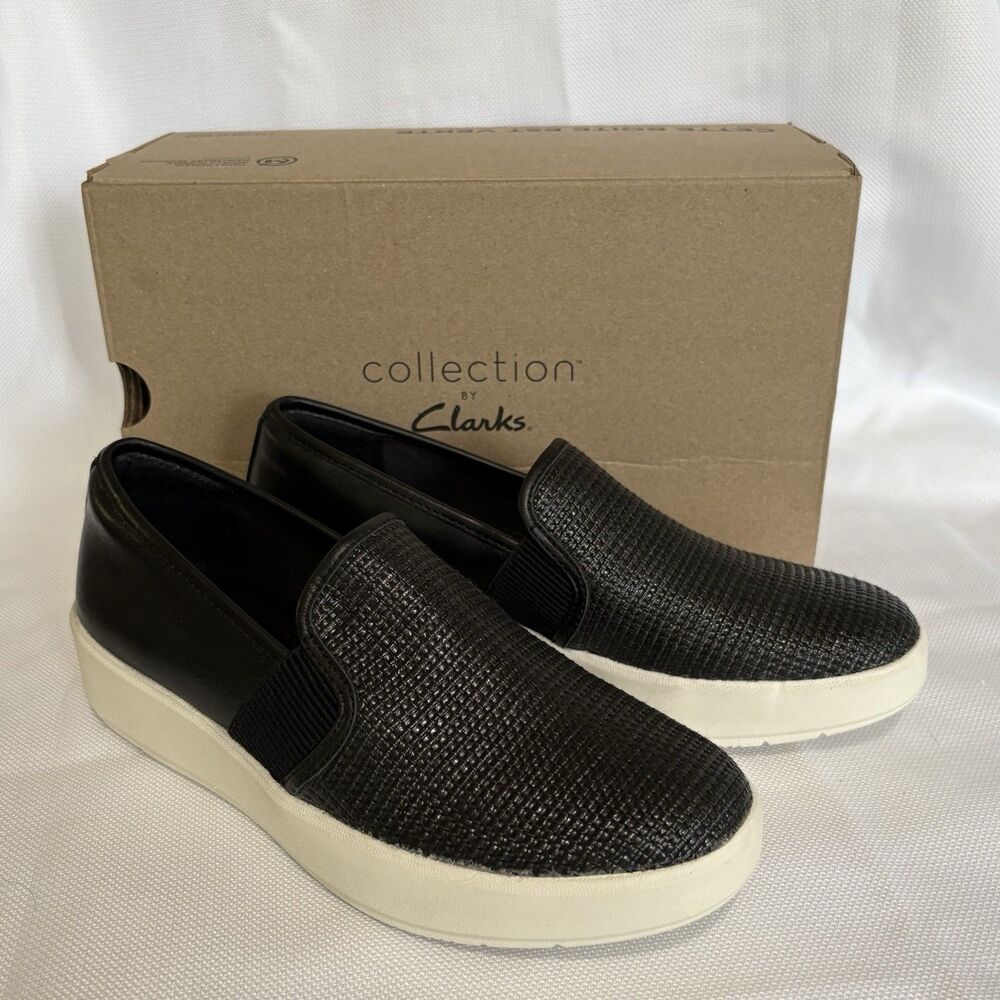 Clarks Women's Slip On Sneaker Layton Petal‎ Size 8.5 Medium Black Combi - Picture 13 of 16